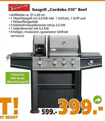 Globus Baumarkt Trendline Gasgrill „cordoba 310” Beef Angebot