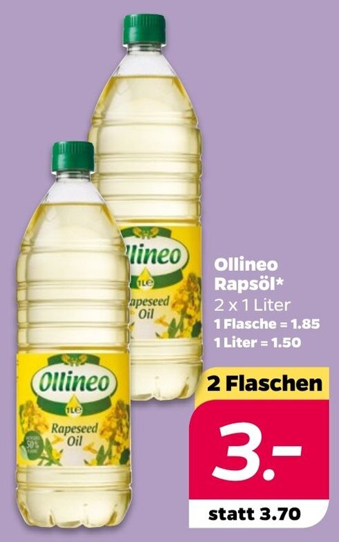 NETTO Ollineo Rapsöl* 2 x 1 Liter Angebot