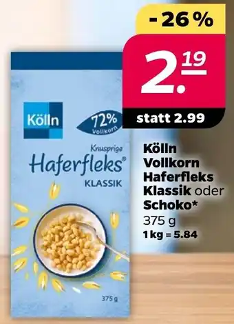 NETTO Kölln Vollkorn Haferfleks Klassik oder Schoko* 375 g Angebot