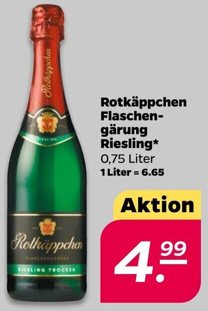 NETTO Rotkäppchen Flaschengärung Riesling 0,75 Liter Angebot