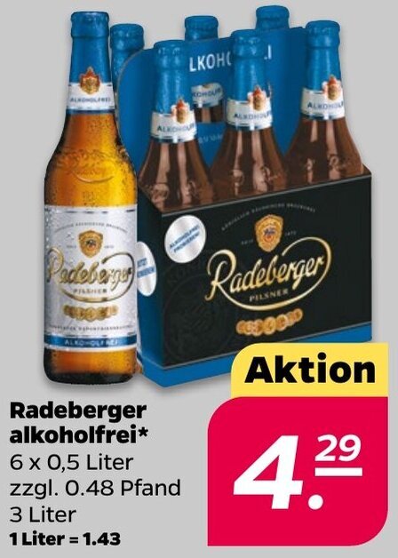 NETTO Radeberger alkoholfrei* 6 x 0,5 Liter Angebot