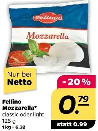 NETTO Fellino Mozzarella 125 g Angebot