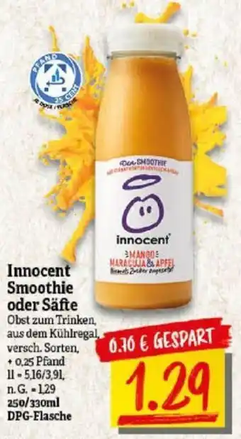 NP Discount Innocent Smoothie oder Säfte 250/330ml Angebot