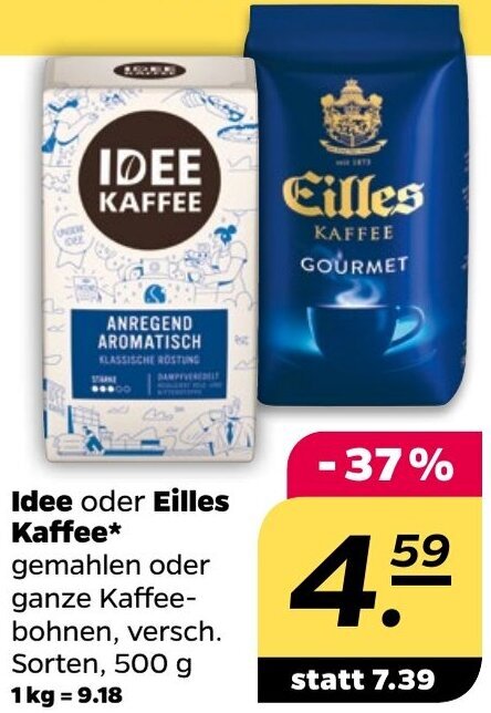 NETTO Idee oder Eilles Kaffee 500 g Angebot
