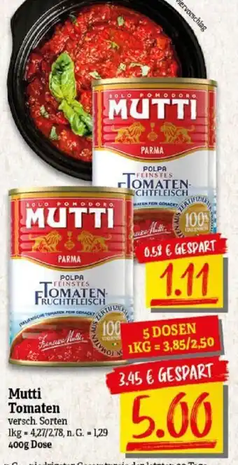 NP Discount Mutti Tomaten versch. Sorten 400g Angebot