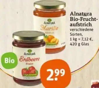 tegut Alnatura Bio-Fruchtaufstrich 420 g Glas Angebot