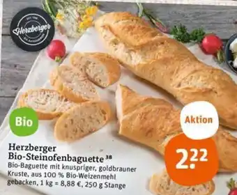 tegut Herzberger Bio-Steinofenbaguette 250 g Stange Angebot