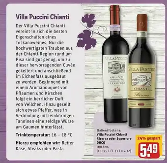 REWE Villa Puccini Chianti Riserva Oder Superiore Docg Angebot