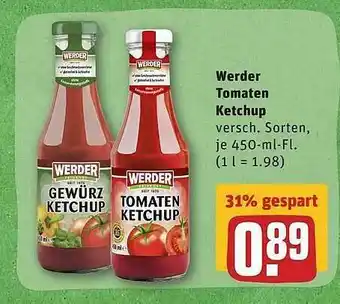 REWE Werder Tomaten Ketchup Angebot