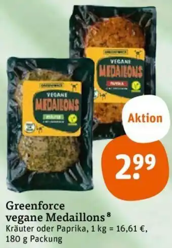 tegut Greenforce vegane Medaillons 180 g Packung Angebot