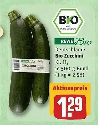 REWE Bio Zucchini Angebot