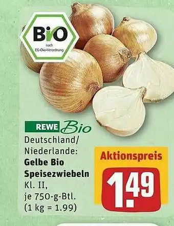 REWE Gelbe Bio Speisezwiebeln Angebot