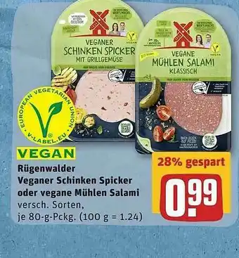 REWE Rügenwalder Mühle Veganer Schinken Spicker Oder Vegane Mühlen Salami Angebot