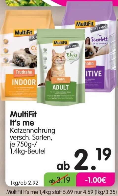 MegaZoo MultiFit It's me Katzennahrung 750g-/ 1,4kg-Beutel Angebot