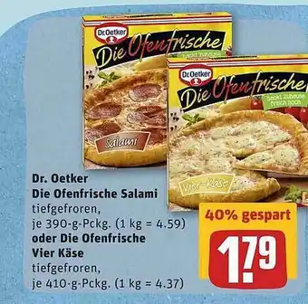 REWE Dr Oetker Die Ofenfrische Salami Oder Vier Käse Angebot