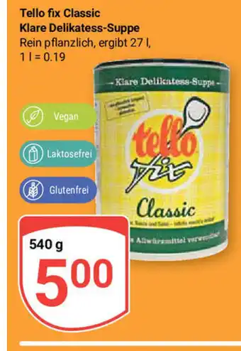 Globus Tello fix Classic Klare Delikatess-Suppe 540g Angebot