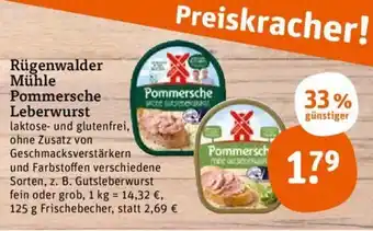 tegut Rügenwalder Mühle Pommersche Leberwurst 125 g Angebot