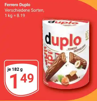 Globus Ferrero Duplo je 182 g Angebot