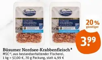 tegut Büsumer Nordsee-Krabbenfleisch 70 g Packung Angebot