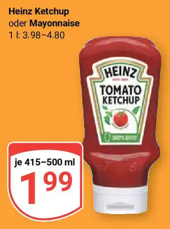 Globus Heinz Ketchup oder Mayonnaise 415-500ml Angebot