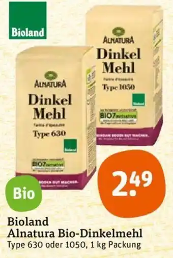 tegut Bioland Alnatura Bio-Dinkelmehl 1 kg Packung Angebot