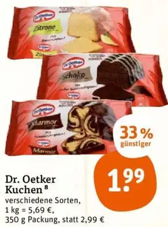 tegut Dr. Oetker Kuchen 350 g Packung Angebot