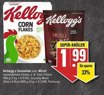 Scheck-in-Center Kellogg's Cerealien Oder Müsli Angebot