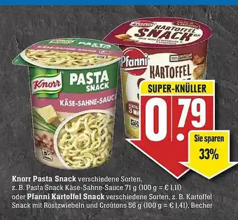 Scheck-in-Center Knorr Pasta Snack Oder Pfanni Kartoffel Snack Angebot