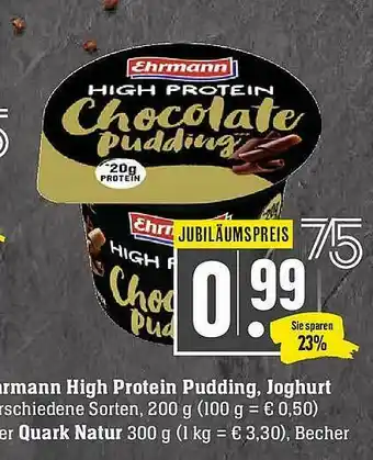 Scheck-in-Center Ehrmann Hight Protein Pudding Joghurt Oder Quark Natur Angebot