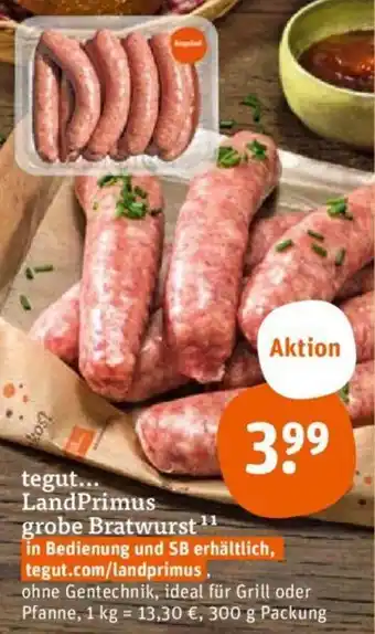 tegut tegut... LandPrimus grobe Bratwurst 300 g Packung Angebot