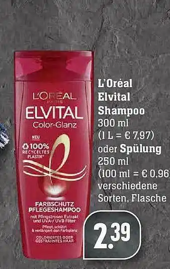 Scheck-in-Center L'oréal Elvital Shampoo Oder Spülung Angebot