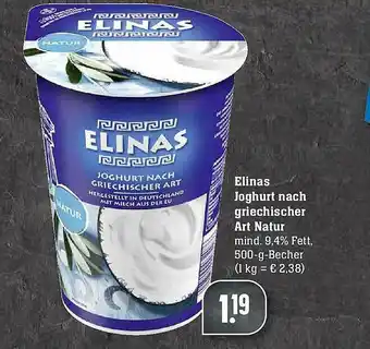 Scheck-in-Center Elinas Joghurt Nack Griechischer Art Natur Angebot