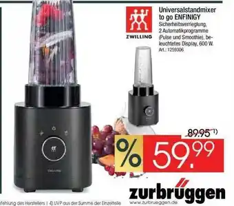 Zurbrüggen Universalstandmixer To Go Enfinigy Angebot