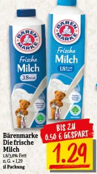 nah & gut Bärenmarke Die frische Milch 1 L Packung Angebot