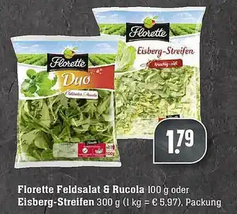 Edeka Florette Feldsalat & Rucola Oder Eisberg Streifen Angebot