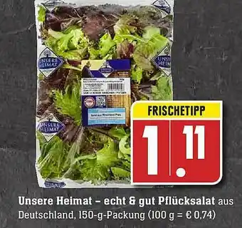 Edeka Unsere Heimat-echt & Gut Plücksalat Angebot