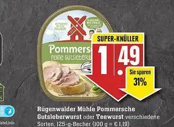 Edeka Rügenwaldet Mühle Pommersche Gutsleberwurst Oder Teewurst Angebot