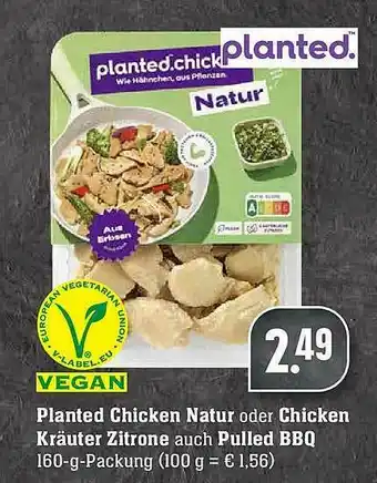 Edeka Planted Chicken Natur Oder Chicken Kräuter Zitrone Auch Pulled Bbq Angebot