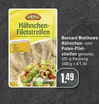 Edeka Bernard Matthews Hähnchen Oder Puten-filet Streifen Angebot