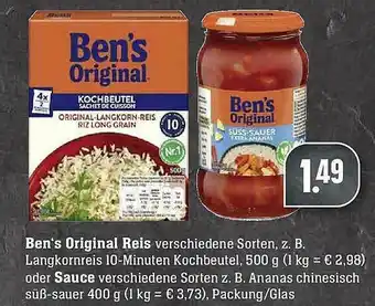 Edeka Ben's Original Reis Oder Sauce Angebot