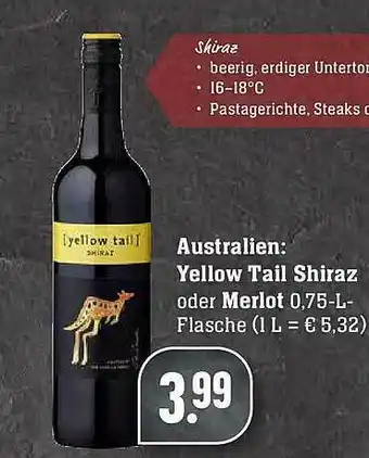 Edeka Australien: Yellow Tail Shiraz Oder Merlot Angebot