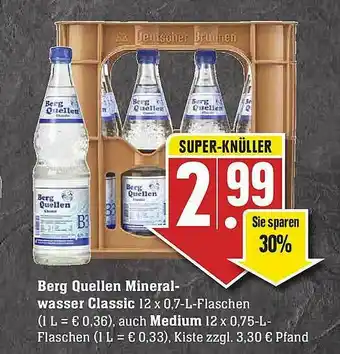 Edeka Berg Quellen Mineralwasser Classic Angebot