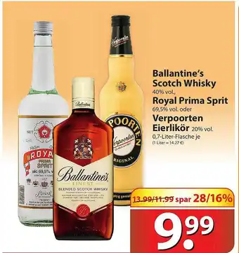 Famila Nord Ost Ballantine's Scotch Whisky Royal Prima Sprit Verpoorten Eierlikör Angebot