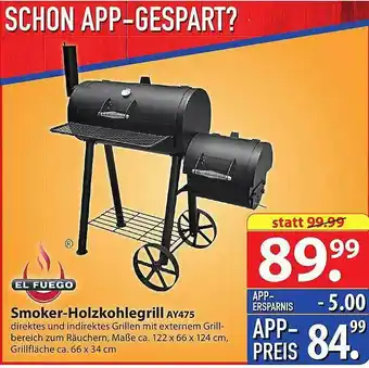 Famila Nord Ost Smoker-holzkohlegrill Ay475 El Fuego Angebot