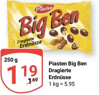 Globus Piasten Big Ben Dragierte Erdnüsse 250g Angebot