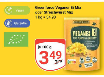 Globus Greenforce Veganer Ei Mix oder Streichwurst Mix je 100 g Angebot