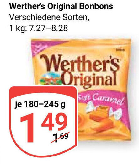 Globus Werther's Original Bonbons 180-245g Angebot