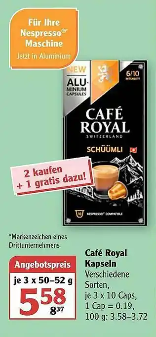 Globus Café Royal Kapseln Angebot