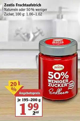 Globus Zentis Fruchtaufstrich Angebot