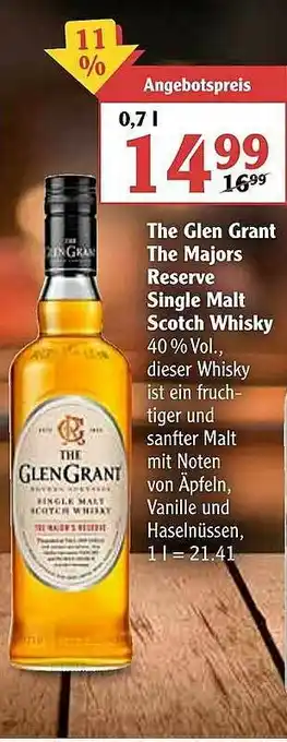 Globus The Glen Grand The Majors Reserve Single Malt Scotch Whisky Angebot